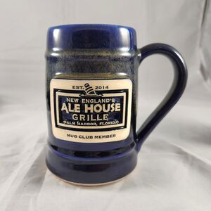 Grey Fox Pottery New England's Ale House Grille Mug Club Palm Harbor Florida
